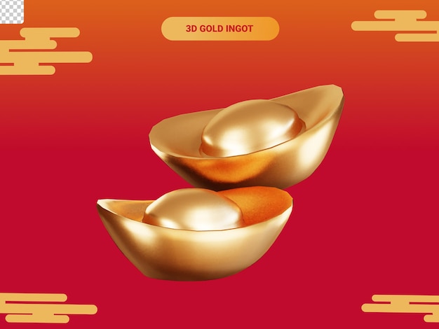 Icono de lingotes de oro en 3d