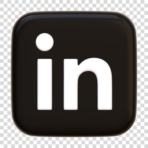 Icono de Linkedin aislado sobre fondo blanco en el logotipo de la letra Logotipo del botón cuadrado de la aplicación de redes sociales