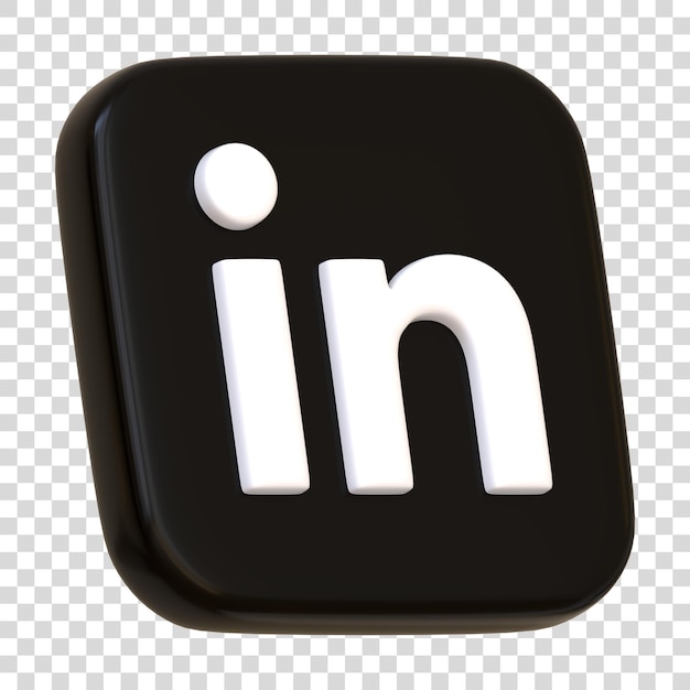 Icono de Linkedin aislado sobre fondo blanco en el logotipo de la letra Logotipo del botón cuadrado de la aplicación de redes sociales