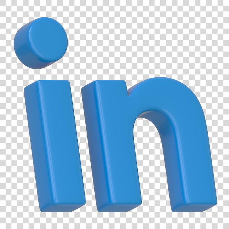 PSD icono de linkedin aislado sobre fondo blanco en el logotipo de la letra signo del logotipo del botón de la aplicación de redes sociales