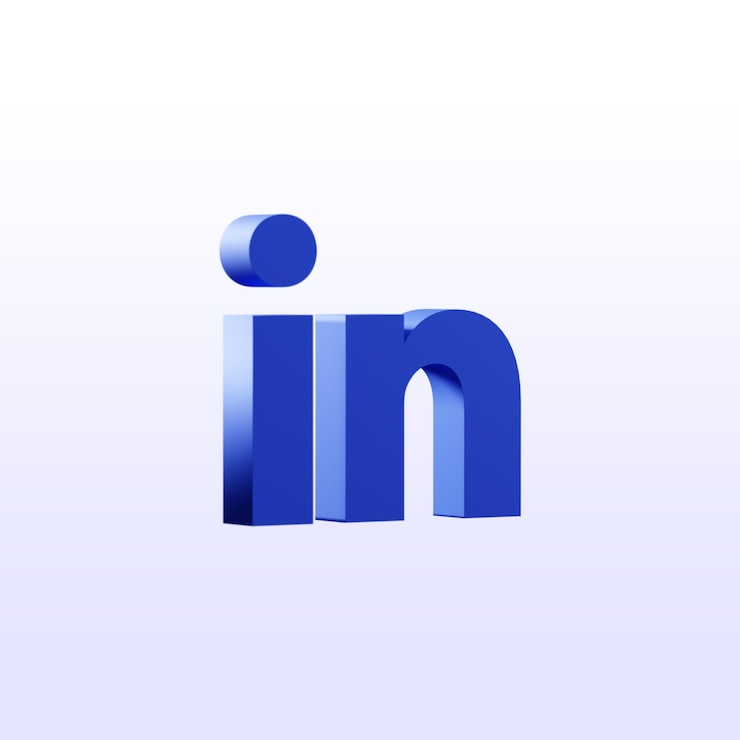PSD icono de linkedin isométrico aislado transparente en 3d