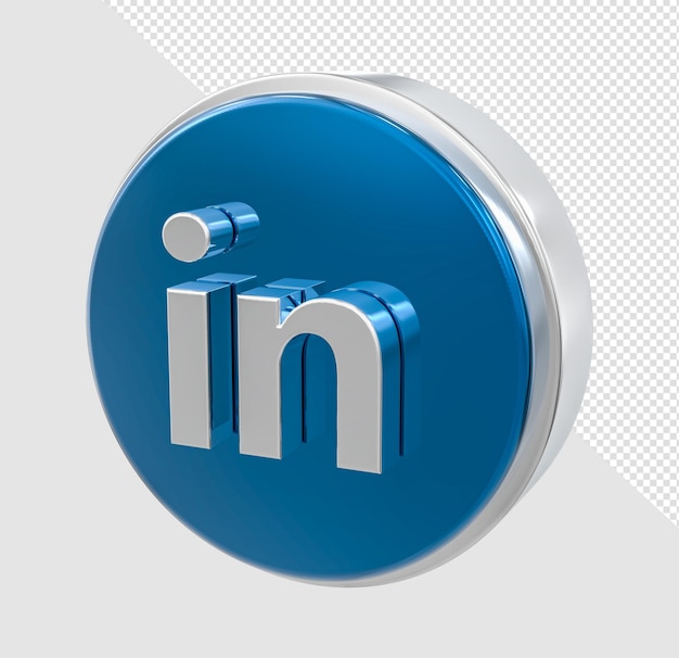 Icono de linkedin renderizado 3d aislado