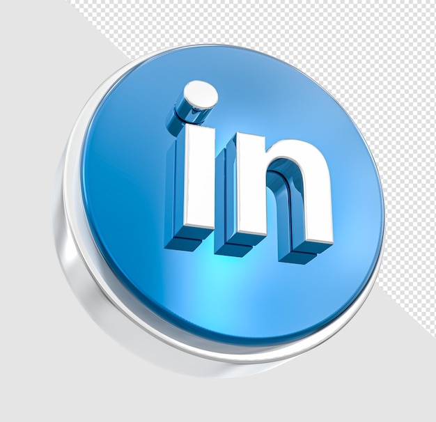 Icono de linkedin renderizado 3d aislado