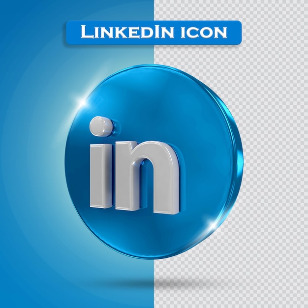 Icono de Linkedin renderizado 3d