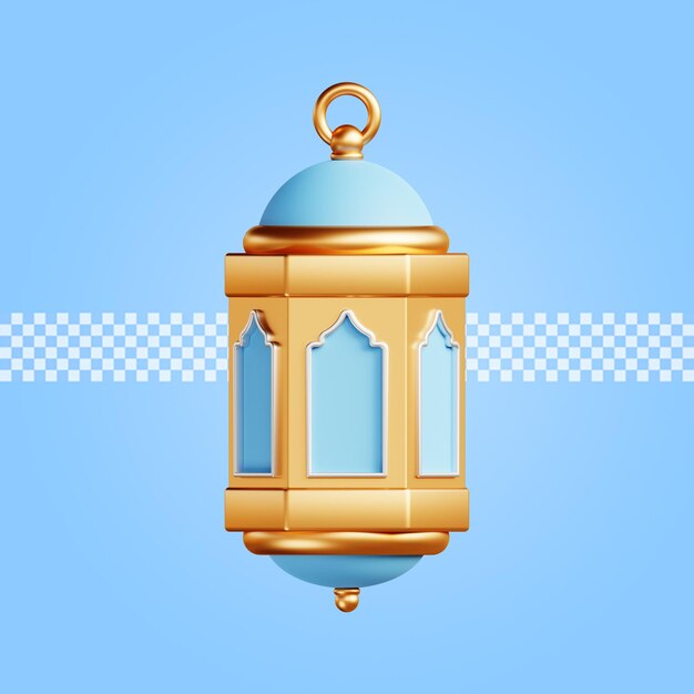icono de linterna islámica 3d render ilustración aislado premium psd