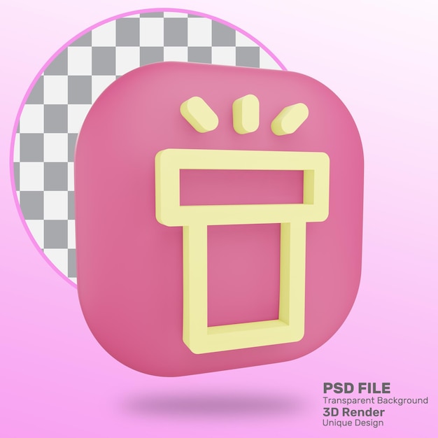 Icono de linterna de renderizado 3d premium psd