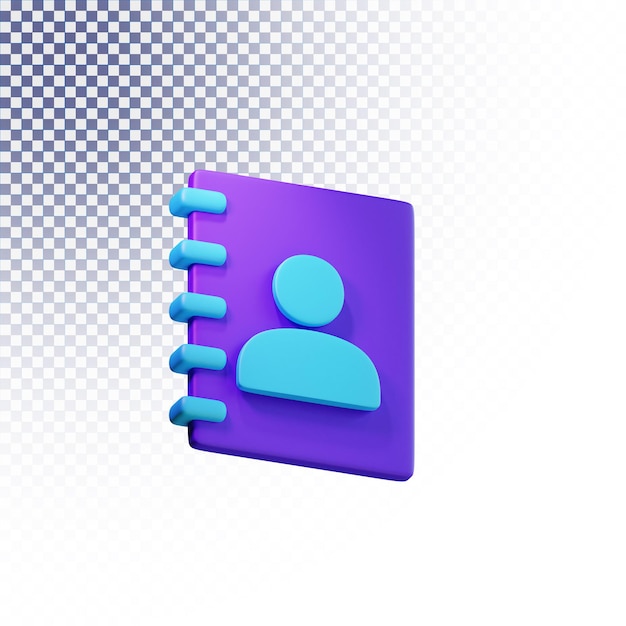 Icono de lista de contactos de alta calidad 3d prestados concepto aislado