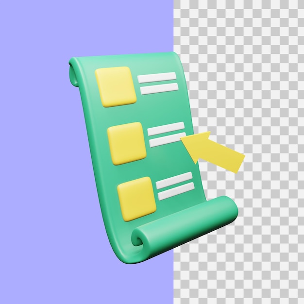 PSD icono de lista de renderizado 3d