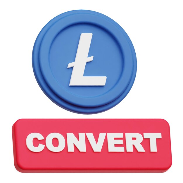 icono litecoin 3d aislado en el fondo blanco