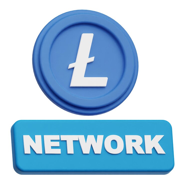 PSD icono litecoin 3d aislado en el fondo blanco