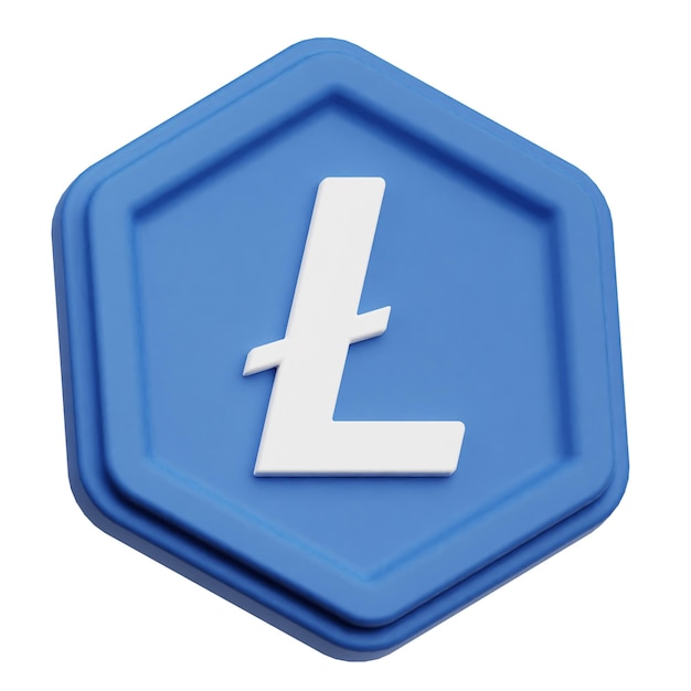icono litecoin 3d aislado en el fondo blanco