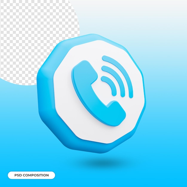 Icono de llamada aislado en renderizado 3d