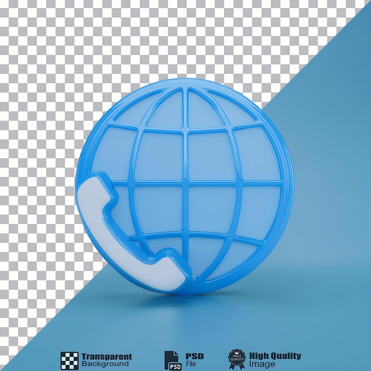 PSD icono de llamada del globo web aislado en fondo transparente