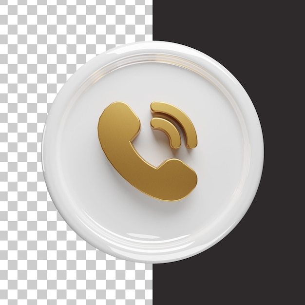 PSD icono de llamada oro 3d