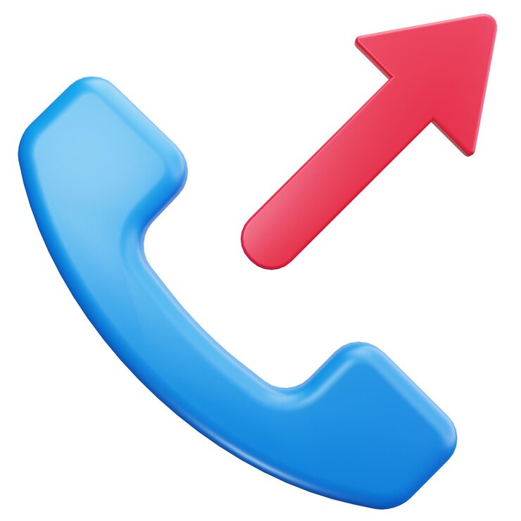 PSD icono de llamada saliente en 3d