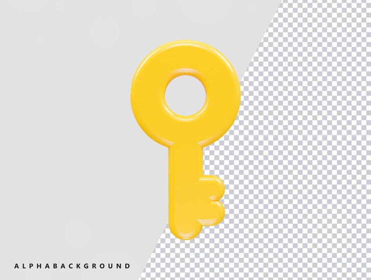 PSD icono de llave 3d renderizado vector ilustración elemento transparente