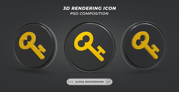 Icono de llave de casillero en representación 3d