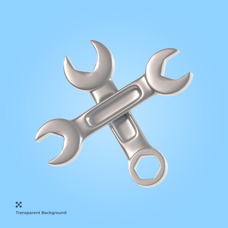 PSD icono de llave inglesa 3d