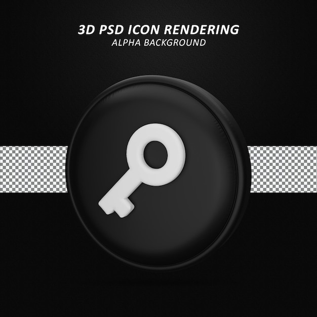 PSD icono de llave de puerta en renderizado aislado