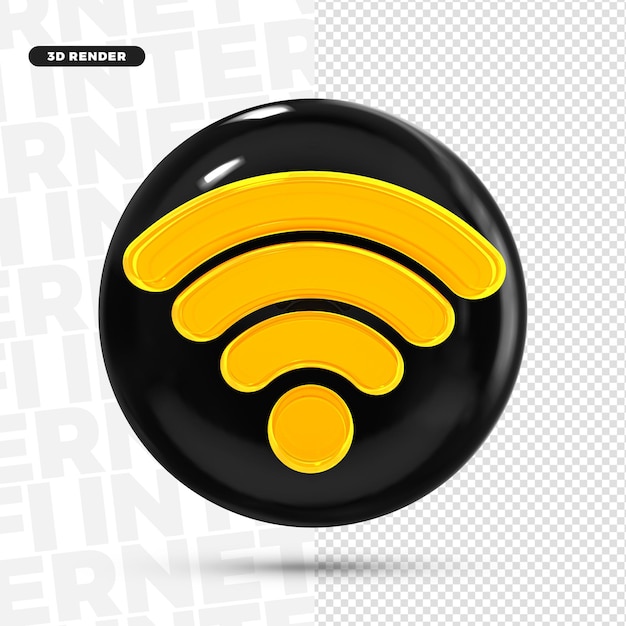 Icono de logotipo 3D Internet Wifi para composición Premium PSD