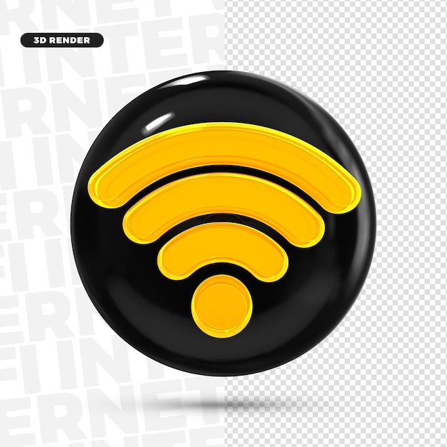 Icono de logotipo 3d internet wifi para composición premium psd