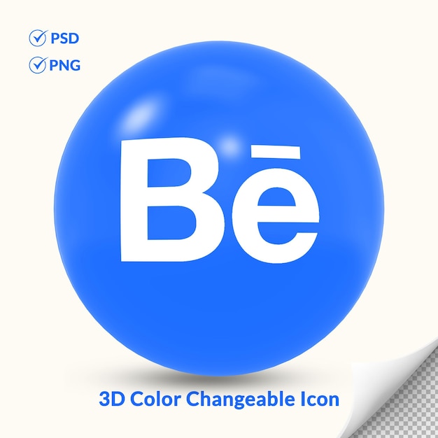 Ícono de logotipo de comportamiento redondo cambiable en color 3D