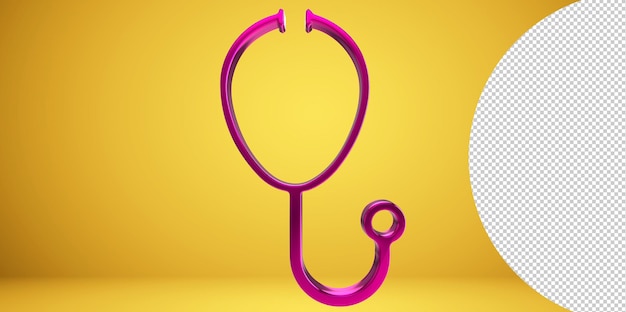 Icono de logotipo de estetoscopio médico sobre fondo transparente PNG