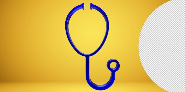 Icono de logotipo de estetoscopio médico sobre fondo transparente PNG