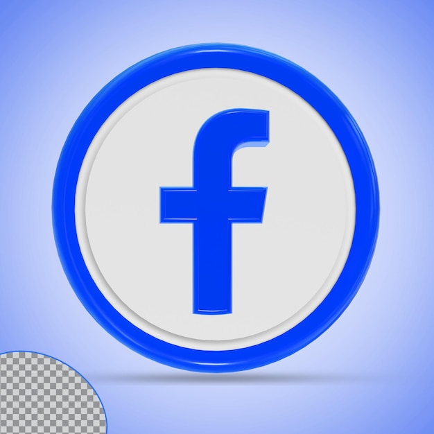 PSD icono de logotipo de facebook en estilo moderno color azul del círculo