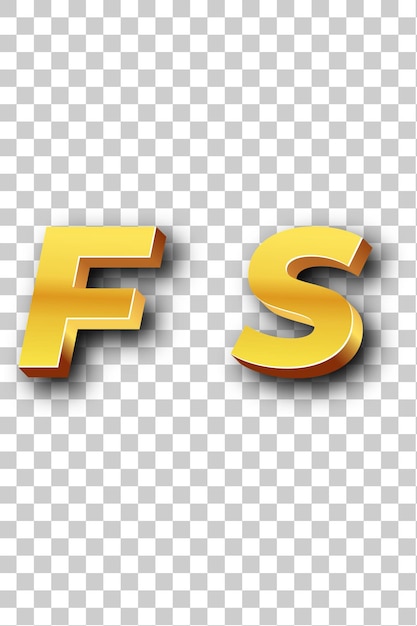 El icono del logotipo de oro de fs con fondo blanco aislado y transparente