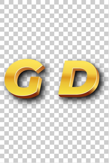PSD icono del logotipo de oro de gd con fondo blanco aislado y transparente