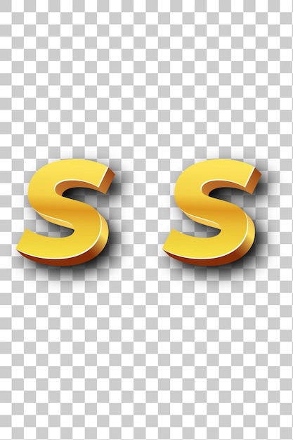 PSD el icono del logotipo de oro de ss con fondo blanco aislado y transparente