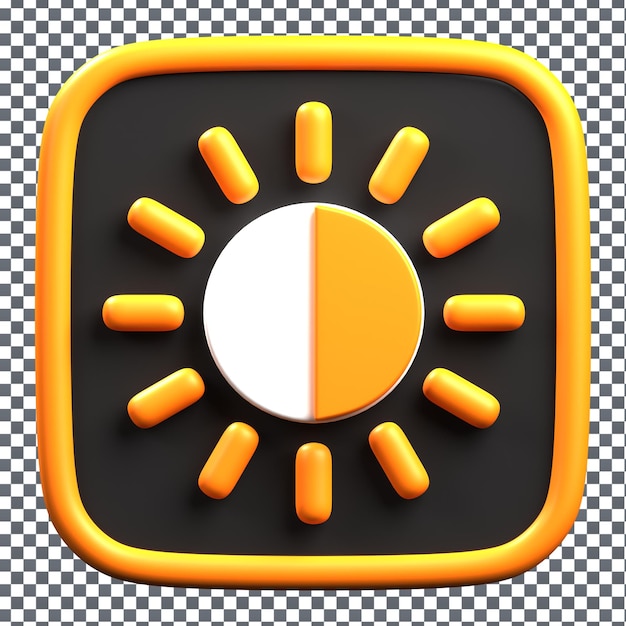 Icono del logotipo PSD 3D Daylight en un fondo aislado y transparente