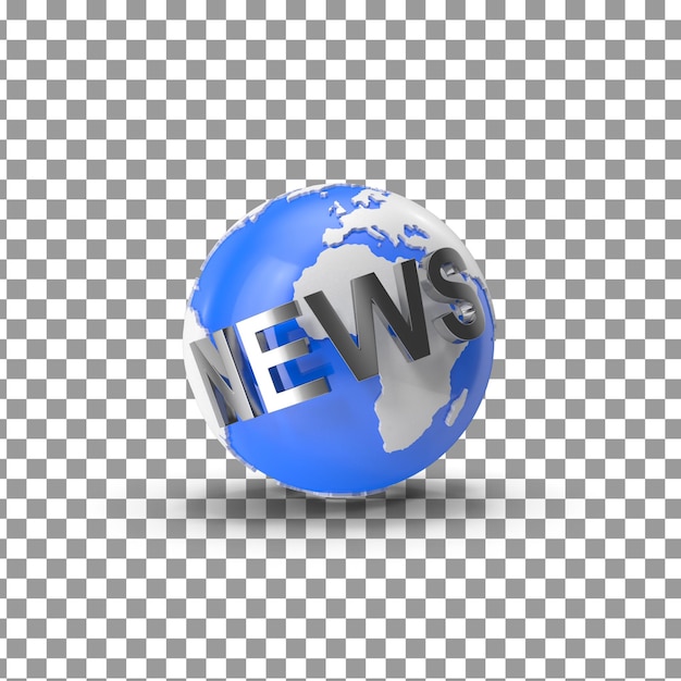 PSD icono del logotipo de psd 3d news sobre fondo aislado y transparente