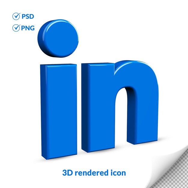 Ícono de logotipo de redes sociales Linkedin transparente 3D