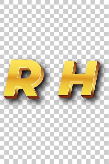 PSD el icono del logotipo rh gold aislado con fondo blanco transparente