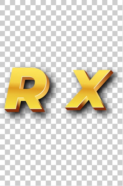 El icono del logotipo rx gold aislado con fondo blanco transparente