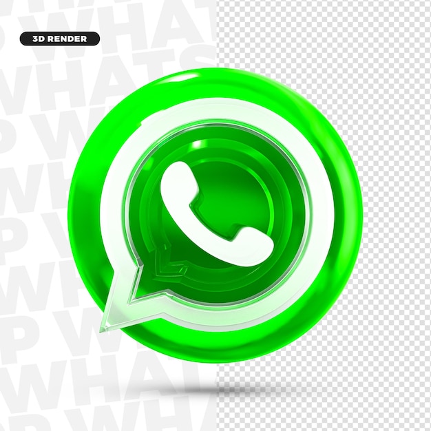 Icono del logotipo de WhatsApp 3D para composición PSD Premium