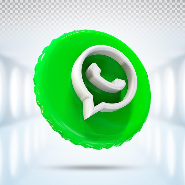 PSD icono del logotipo de whatsapp redes sociales 3d en estilo moderno