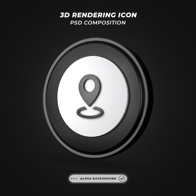 Icono de lugar o ubicación en renderizado 3D