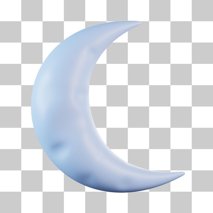 PSD icono de la luna creciente en 3d