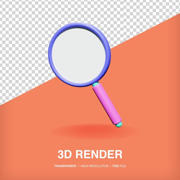 Icono de lupa 3d