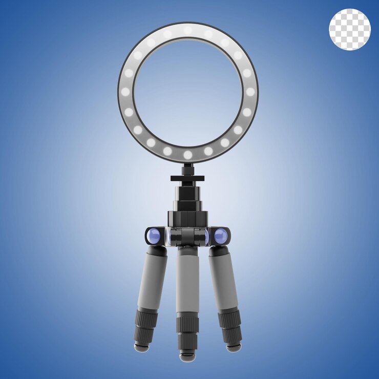 PSD icono de luz de anillo 3d e ilustración