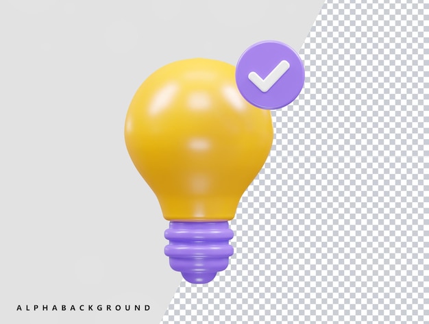 PSD icono de luz ilustración vectorial icono de renderizado 3d elemento transparente