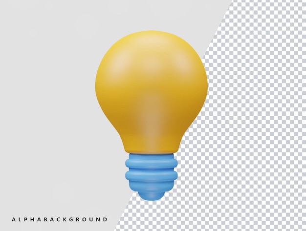 Icono de luz renderizado 3d