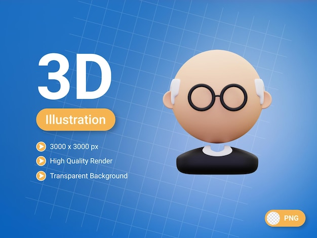 Icono de maestro de escuela 3d