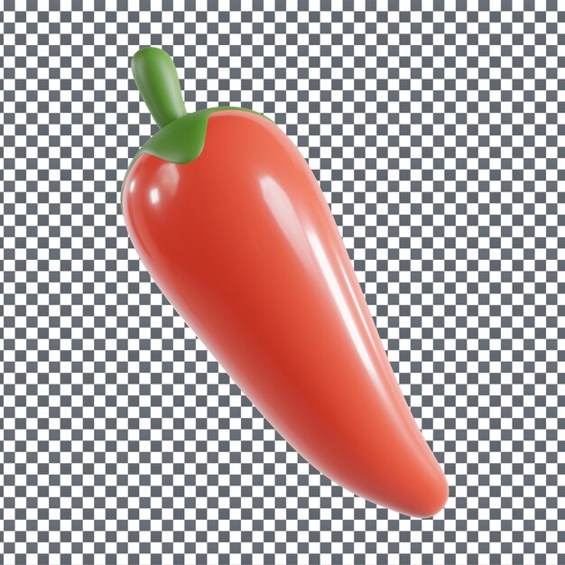 Icono de maíz de pimienta PSD 3D en fondo aislado y transparente