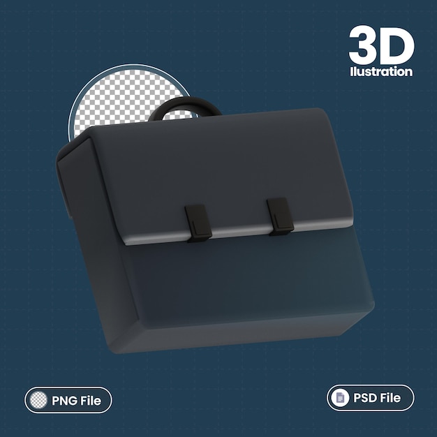 PSD icono de maleta de trabajo de negocios ilustración 3d