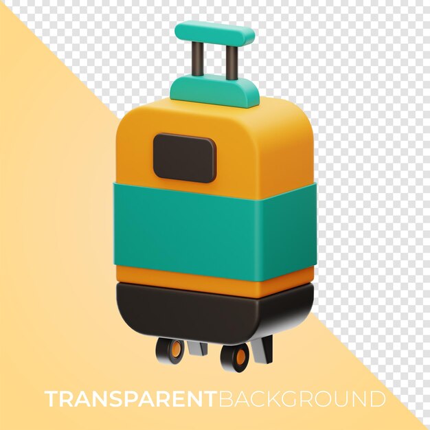 Icono de maleta de turismo premium Representación 3d sobre fondo aislado PNG