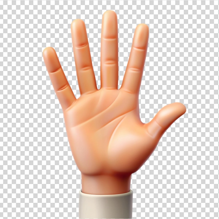 PSD icono de la mano aislado sobre un fondo transparente